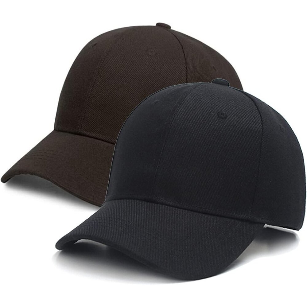 2 Packs  Black+brown Baseball Cap Golf Dad Hat For Men And Women